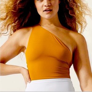 Athleta Tuscan Gold SUTRA ONE SHOULDER BODYSUIT